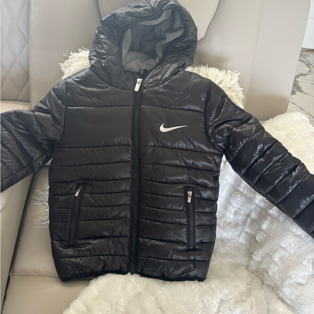 Nike Kids Shiny Black Puffer Coat